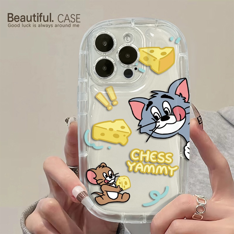 Ốp Điện Thoại Silicone Mềm Trong Suốt Chống Sốc In Hình Mèo Và Chuột Dễ Thương Cho IPhone 14 13 12 11 Pro Max XS X XR 8 + 7 Plus