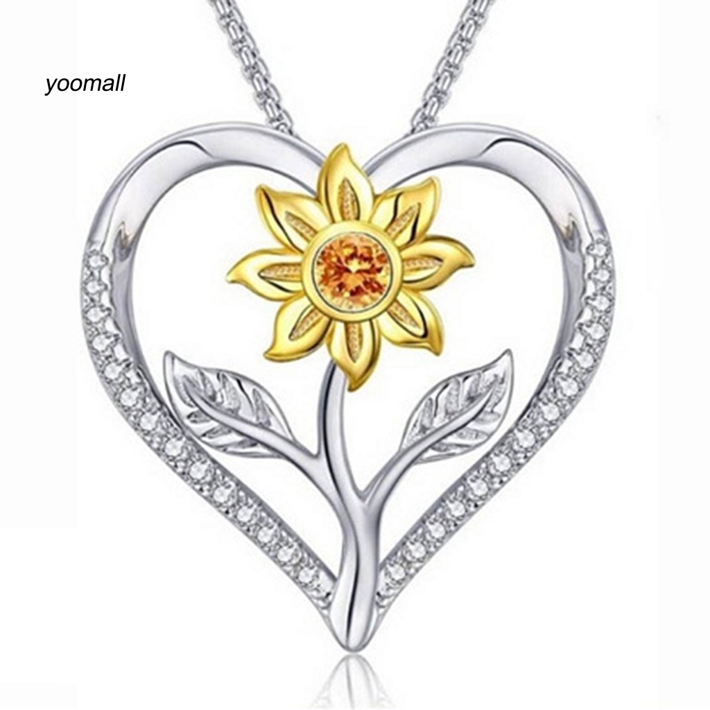 Vòng cổ Mặt Hình Trái Tim Đính Đá Lấp Lánh