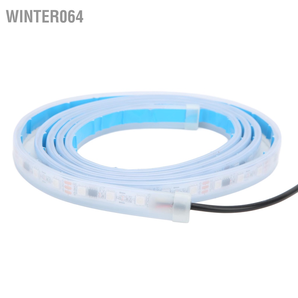 Winter064 Dải đèn LED ô tô linh hoạt 1 8m có điều khiển từ xa Đa năng 12V 5W RGB đầy màu sắc cho nắp ca-pô phía trước