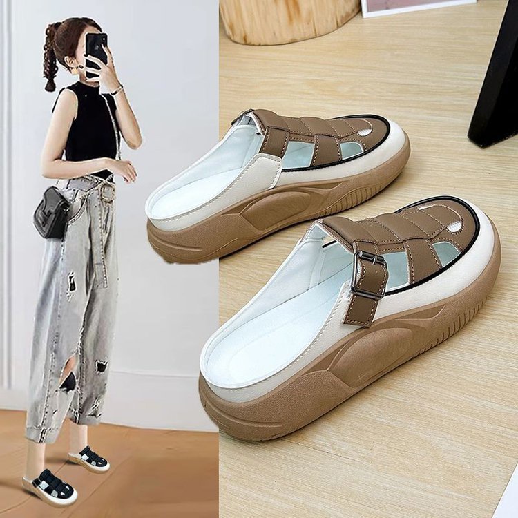 Dép Bít Mũi Đế Dày Size Lớn 35-42 Thời Trang Cho Nữ