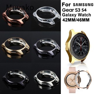 MUVAKO Ốp mạ điện chống sốc bảo vệ cho đồng hồ thông minh Samsung Gear S3 S4 Galaxy Watch 46mm 42mm