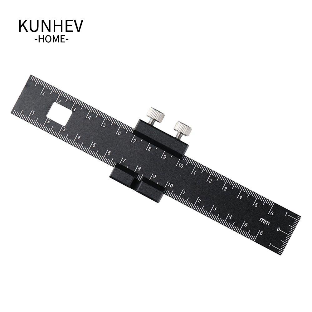 KUNHEV Thước Đo Gỗ Hình Chữ T Bằng Nhôm Màu Đen 6 Inch Độ Chính Xác Cao