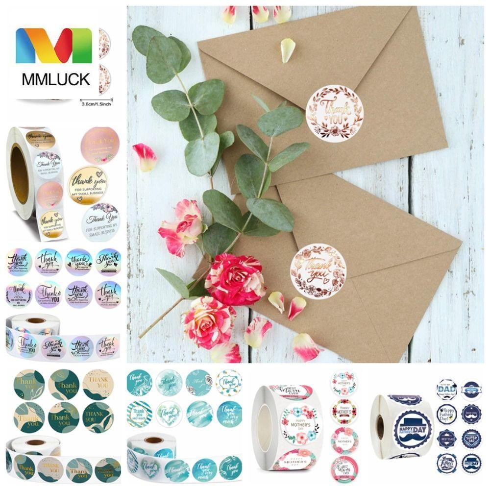 Cuộn Sticker Thank You 1.5inch 1.5inch Màu Cầu Vồng Phong Cách Vintage Dùng Để Trang Trí Giáng Sinh