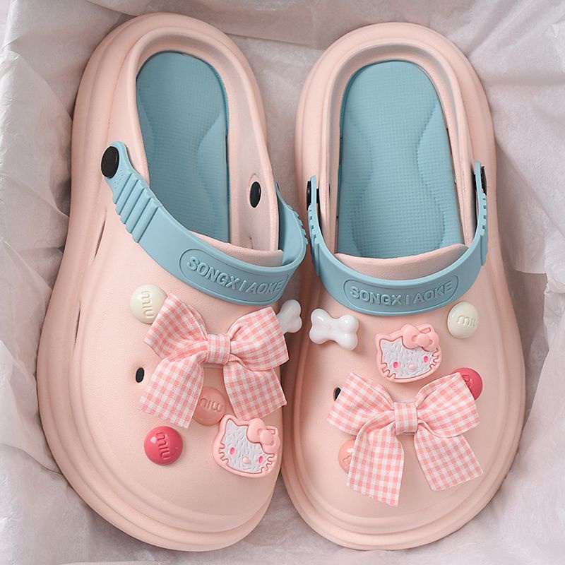 🌟Mới 2023🌟sandal nữ  dép chống trượt đáy dày xuyên thấu  họa tiết hoạt hình thời trang 2023 bánh mì dép AA6463