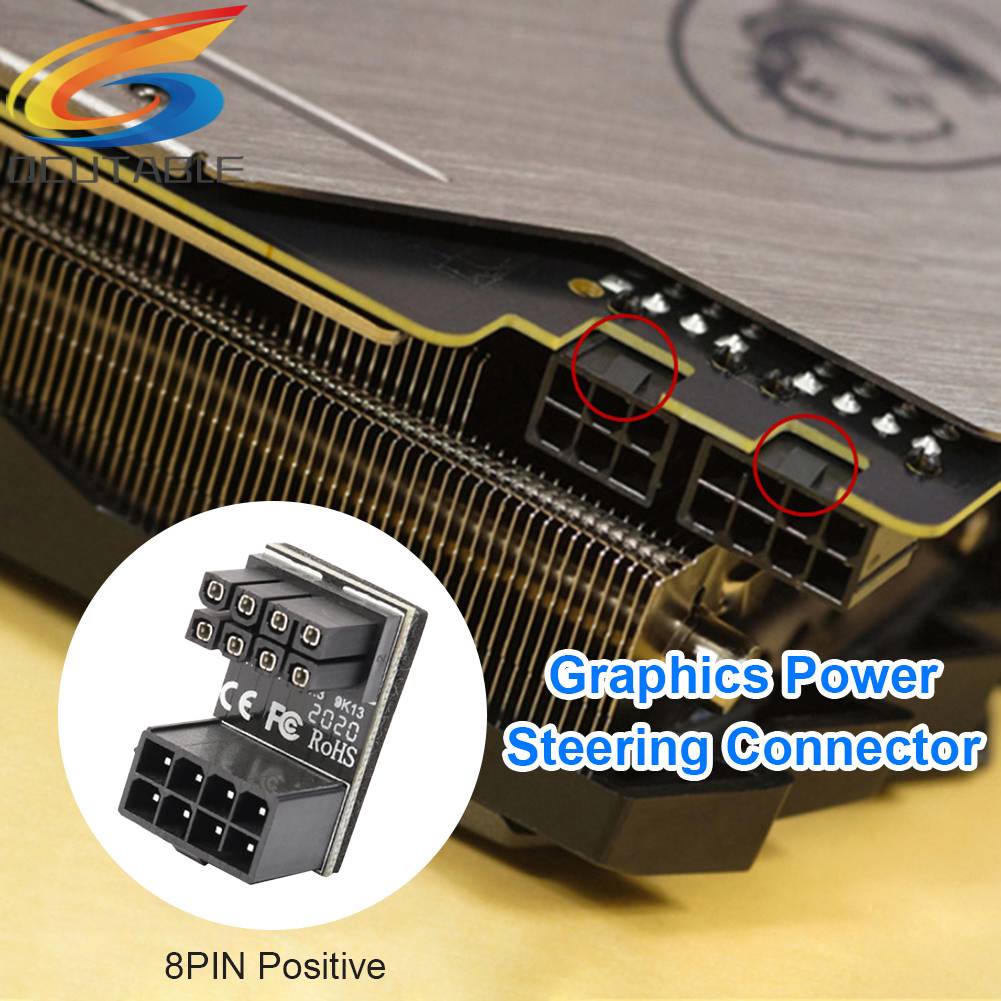 Đầu Nối ATX 6 Pin Cái Sang Đực Góc 180 Độ Cho Thẻ Đồ Họa