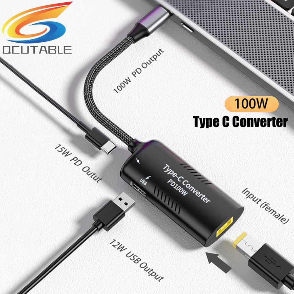 Bộ Sạc Nhanh Chuyển Đổi 100W DC / Female Sang Type-C Cho Notebook