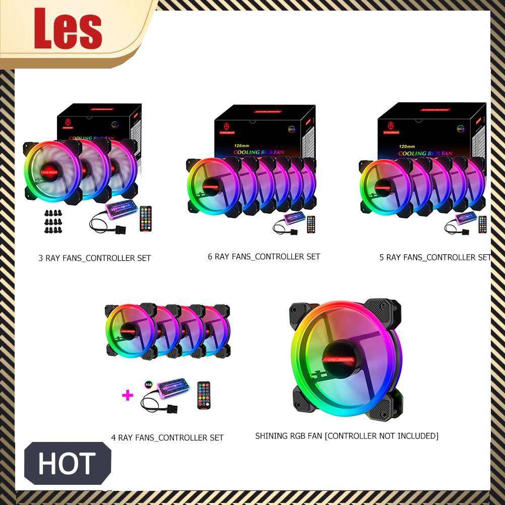 Quạt Tản Nhiệt 12cm RGB 6 Pin Không Gây Tiếng Ồn Kèm Bộ Điều Khiển