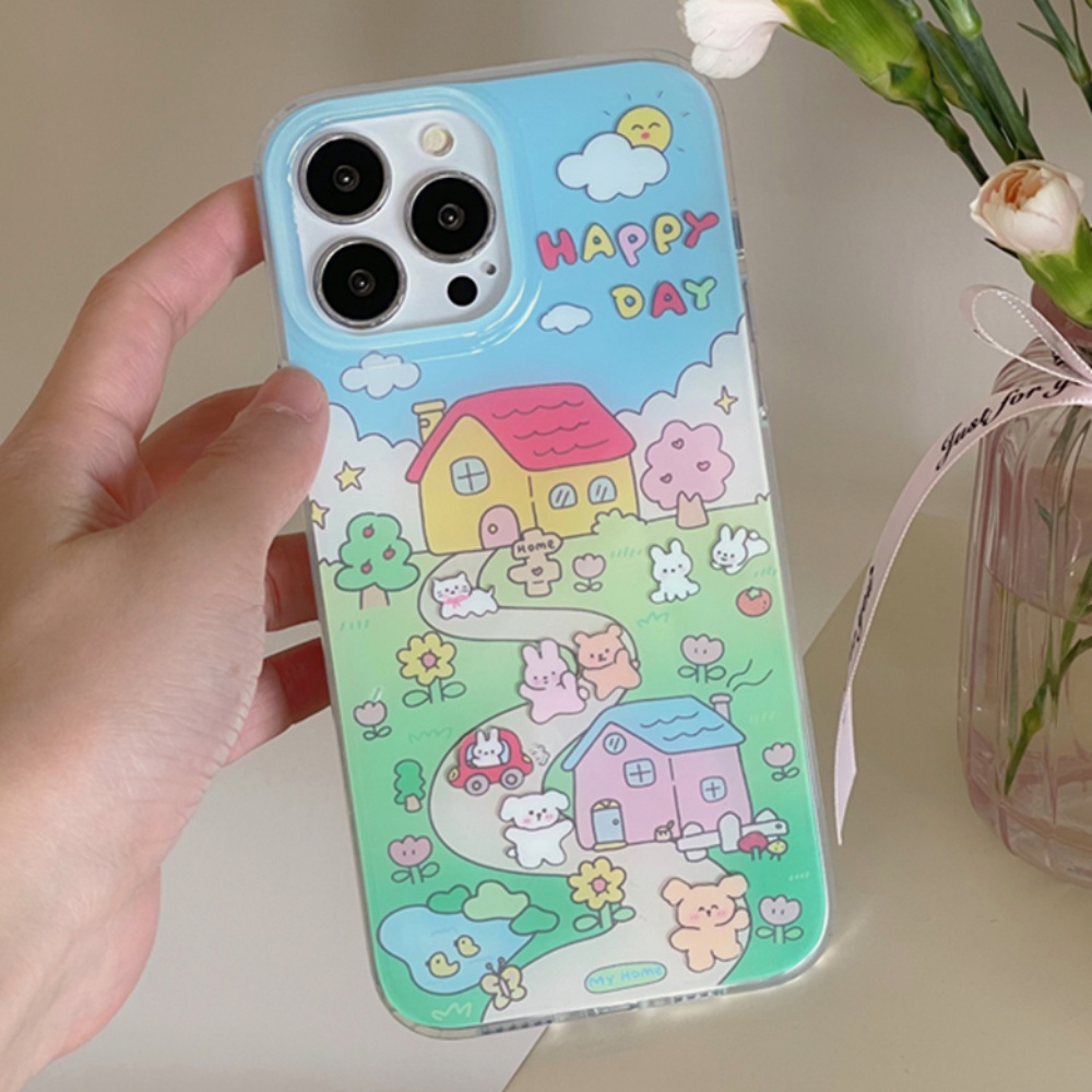 Ốp Điện Thoại TPU Mềm Chống Rơi Chống Dấu Vân Tay In Hình Thỏ / Gấu Dễ Thương Cho IPhone 11 12 13 14 Pro Max