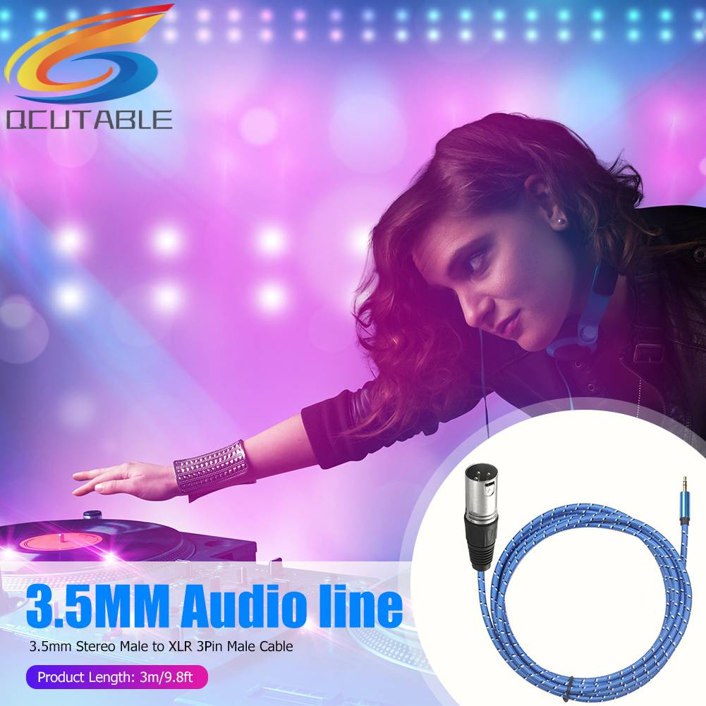 Cáp Âm Thanh Bện Dây Dài 3m / 9.8ft 3.5mm TRS Sang XLR 3Pin