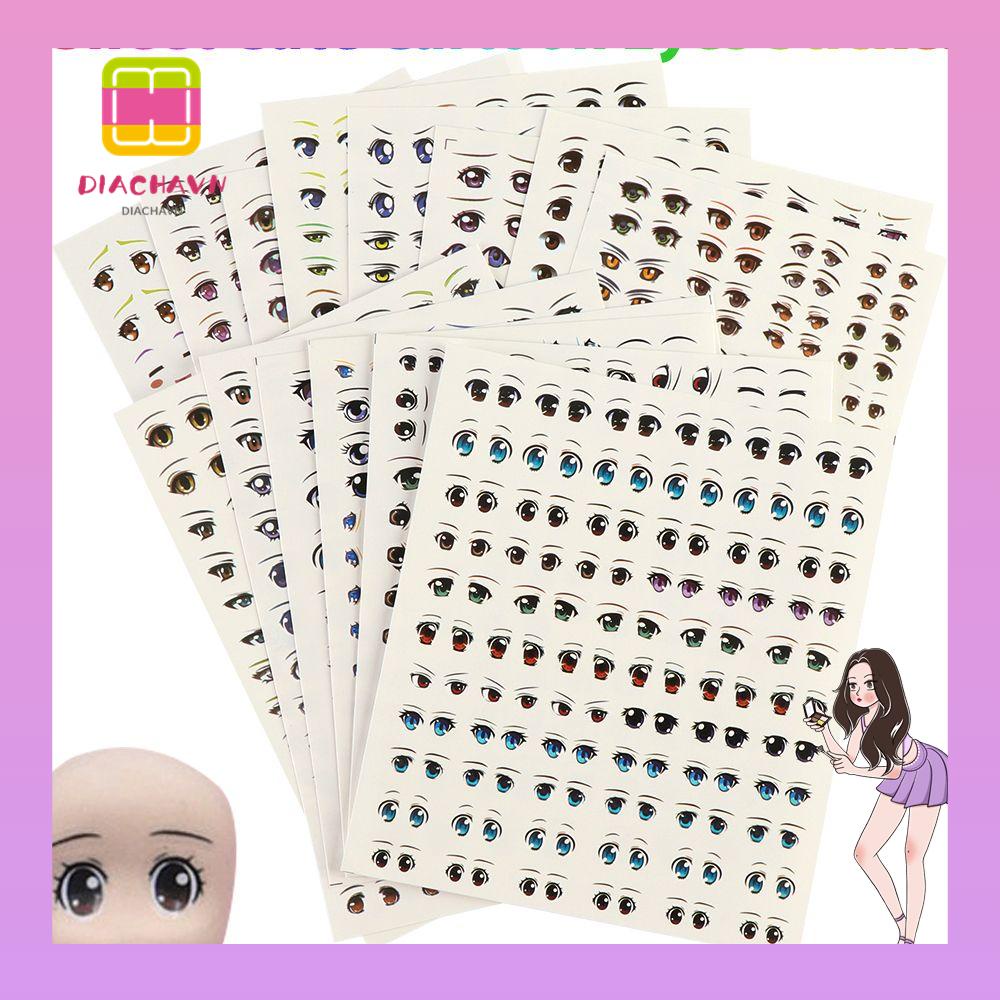 DIACHAVN 1 Tờ Miếng Dán Hoạt Hình Nhiều Kiểu Dễ Thương Trang Trí Búp Bê DIY