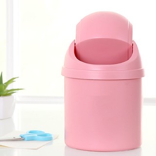 Mini Trash Can Storage Bucket Kitchen Plastic Desktop With Lid Small Trash Can
