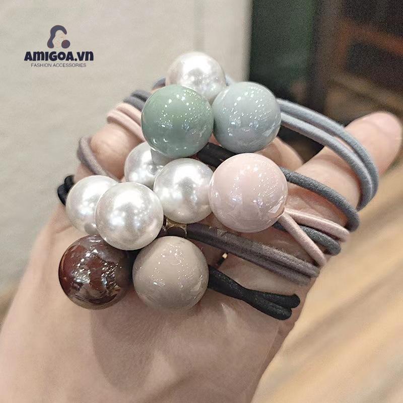 ✨✨Dây Cột Tóc Cao Su Đính Hạt Ngọc Trai Sáng