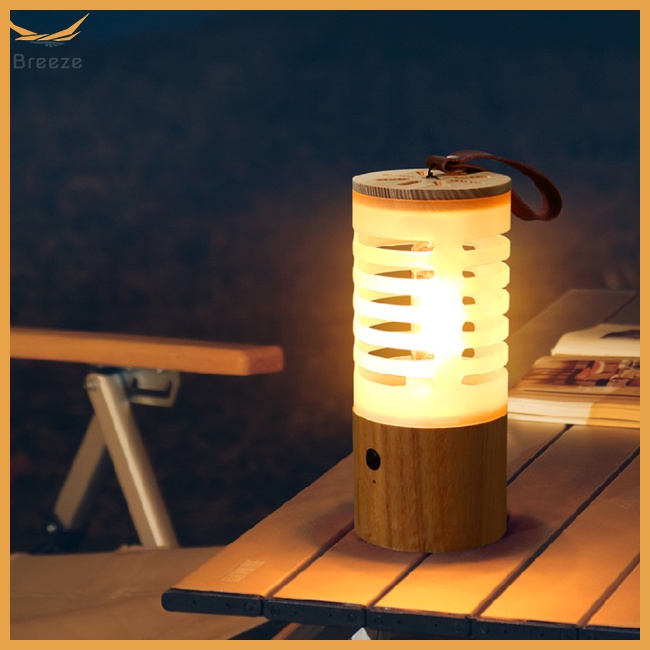 Đèn Ngủ Bóng Led Bằng Gỗ Có Thể Sạc Lại Bằng Cổng Usb