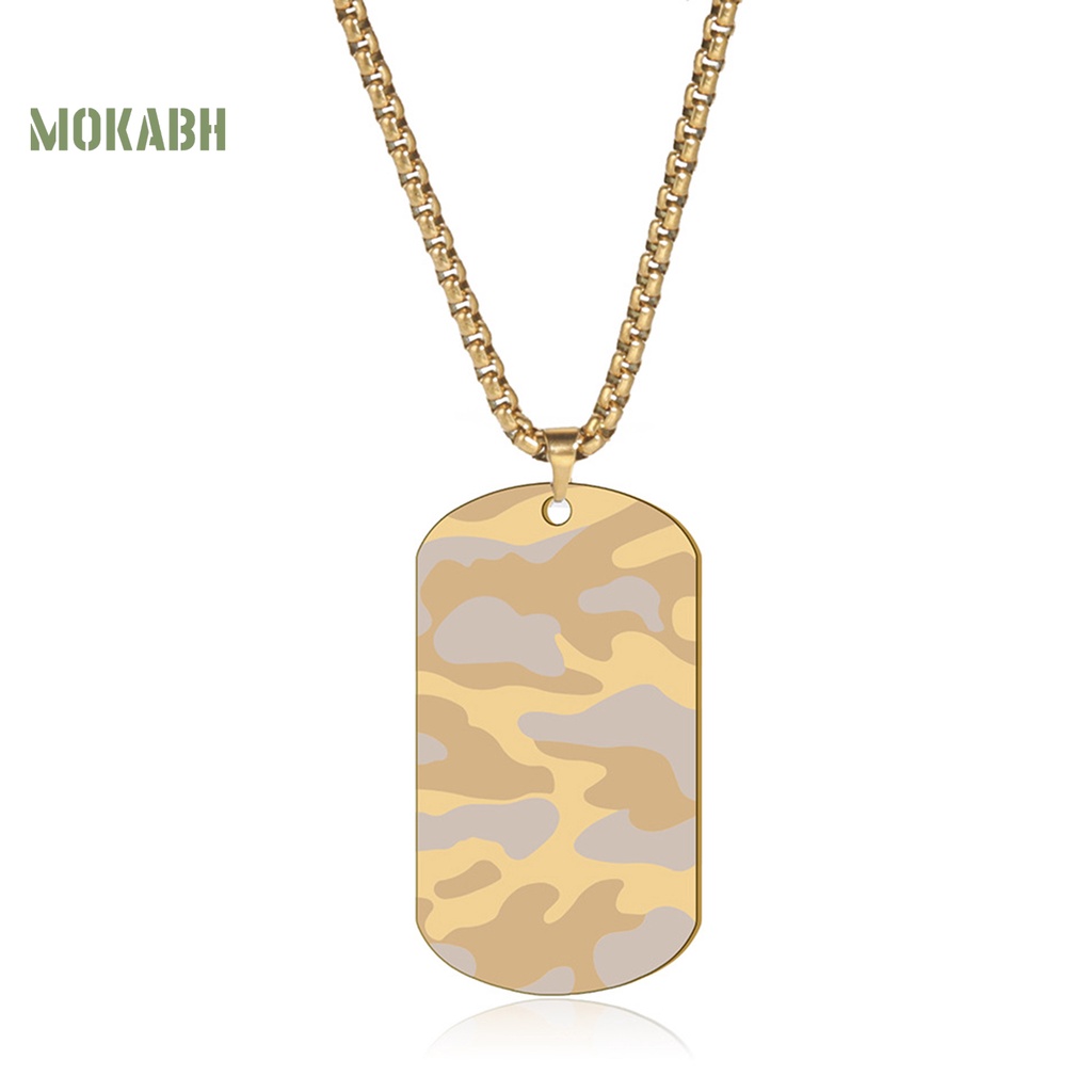 [Mok Abh] Vòng Cổ Bằng Thép Không Gỉ Mạ Điện Mặt Hình Học Phong Cách Hip Hop Thời Trang Cho Nam Mặc Hàng Ngày