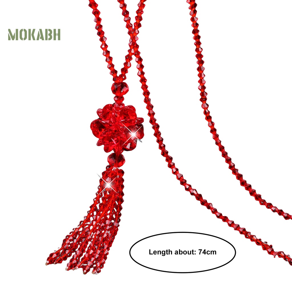 [Mok Abh] Vòng Cổ Nữ Hạt Pha Lê Giả Thắt Nút Dáng Dài Lấp Lánh Dễ Phối Đồ