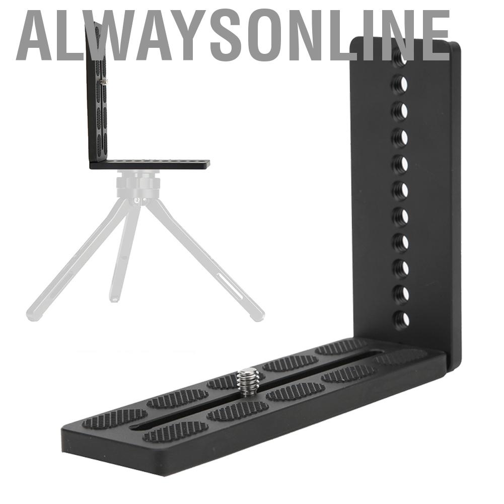 Alwaysonline Aluminium Alloy  Quick Release  L Bracket Vertical Shooting wth 1/4  Screw Holes for SLR Tripod Head