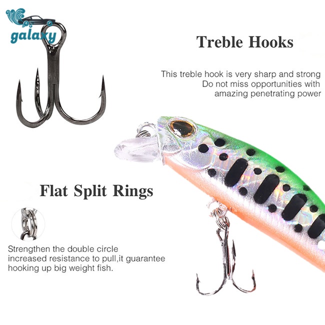Galaxy Mồi Giả Câu Cá 5.5cm 5g 2 Lưỡi Mắt 3d
