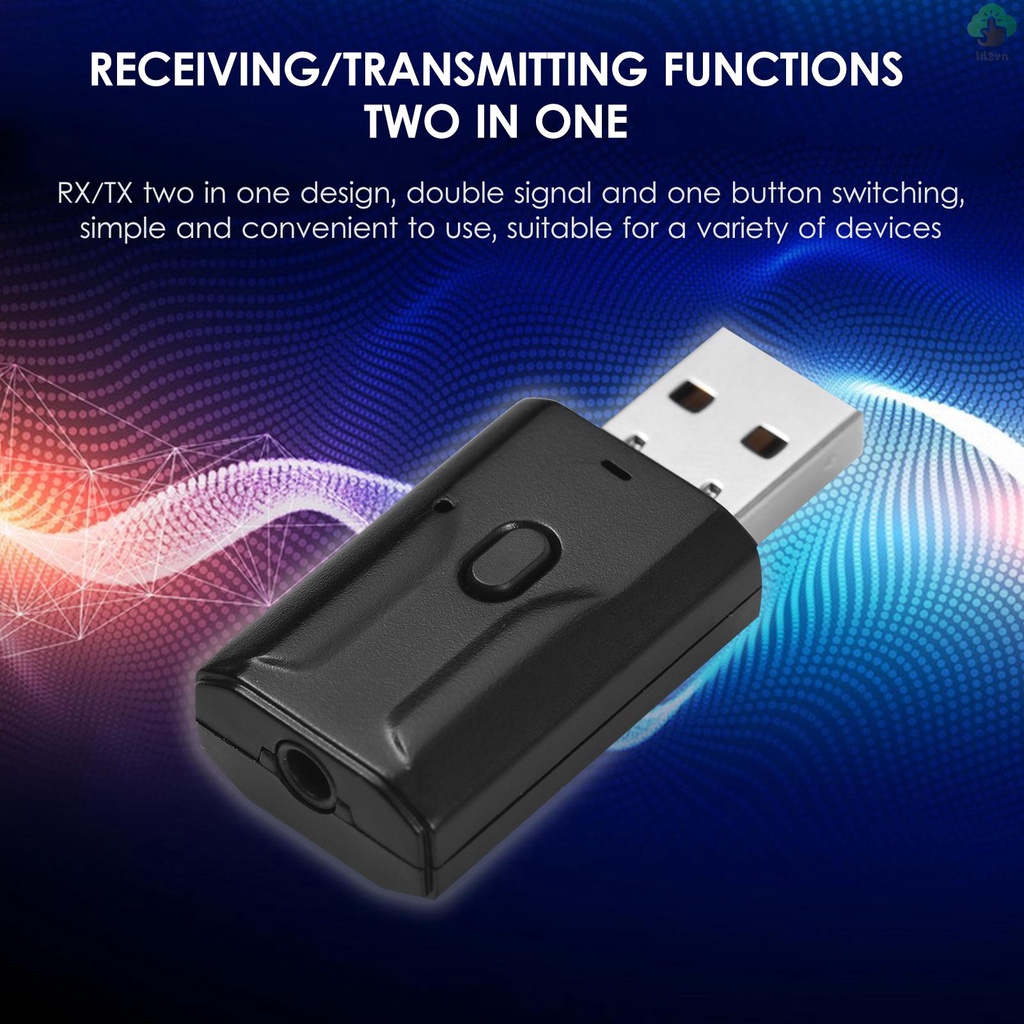 Usb BT5.0 Truyền Tín Hiệu Âm Thanh Không Dây Khoảng Cách Thấp Với Cáp Âm Thanh 3.5mm