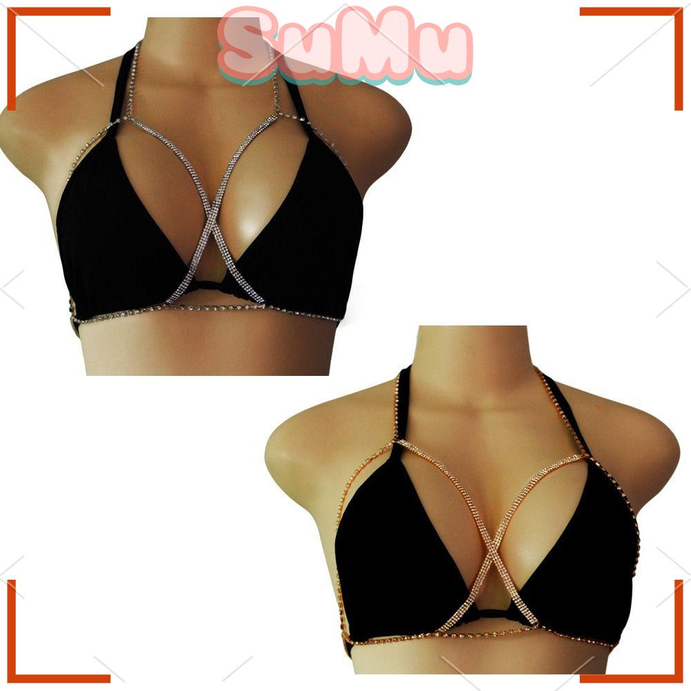 Sumu Vòng cổ Cơ Thể Dạng Chuỗi Đính Đá Pha Lê Hình Vương Miện Nữ Hoàng Màu Vàng / Bạc Cho Lễ Hội