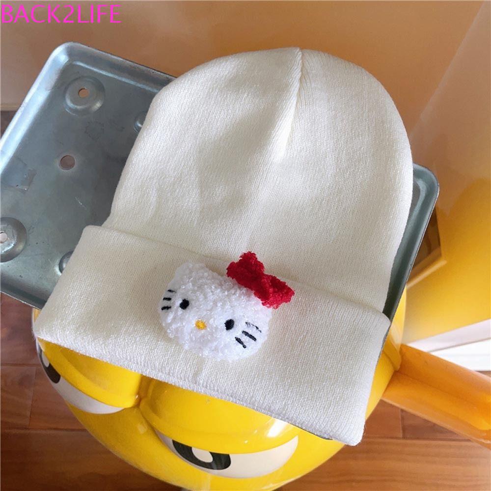 Mũ Len Họa Tiết Hoạt Hình Mèo Kitty / Cinnamoroll / Melody Kiểu Hàn Quốc Thời Trang Thu Đông Cho Bé Gái