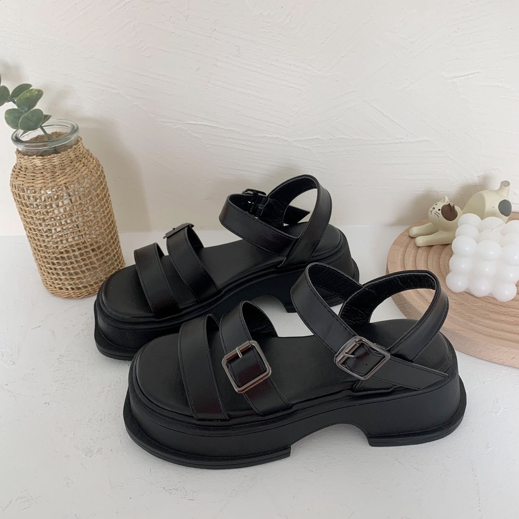 FEIJIANU dép sandal nữ dép đế cao đi biển Giày nữ Sandal quai hậu Cao Cấp bánh mì Thoải Mái Xinh Xắn 062601