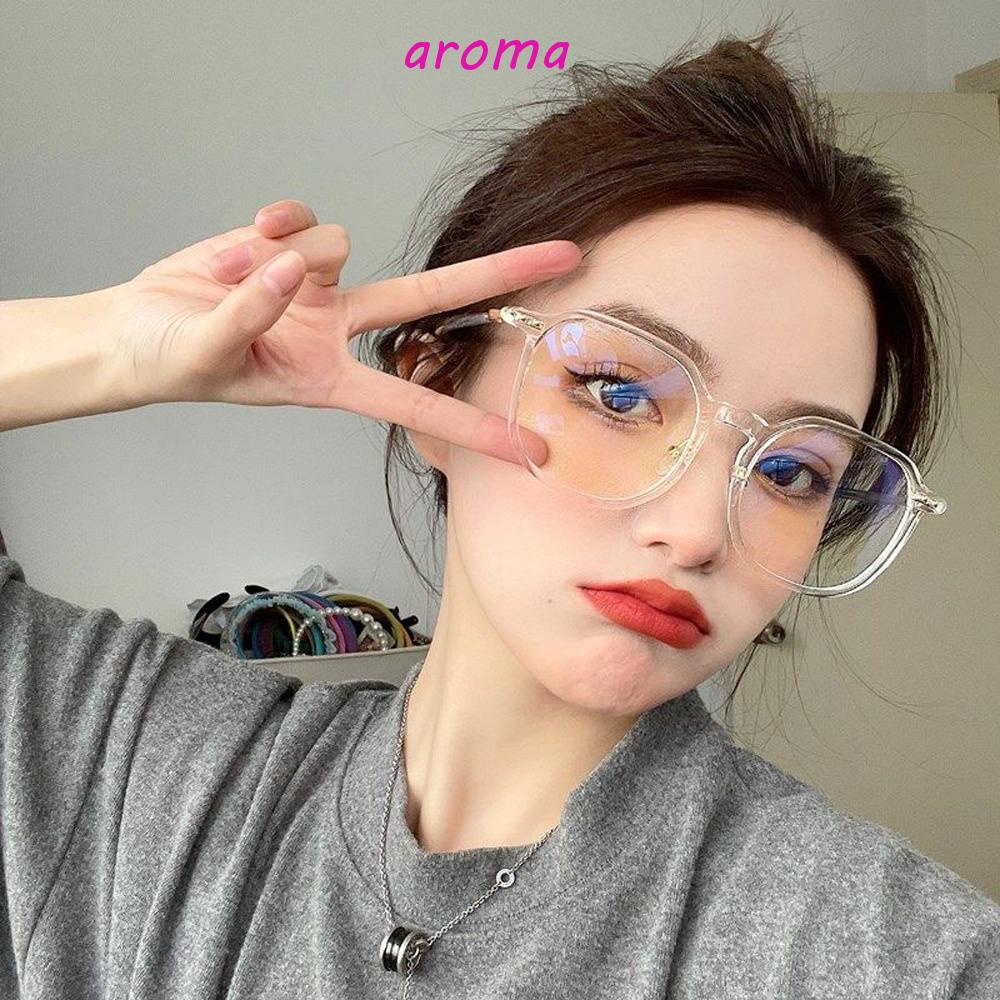 AROMA Mắt Kính Gọng Lớn Trong Suốt Kiểu Dáng Hình Học Thời Trang Cá Tính
