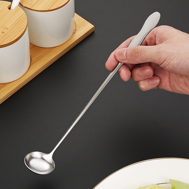 Muỗng Khuấy Dầu Bằng Thép Không Gỉ Tay Cầm Dài Tiện Dụng