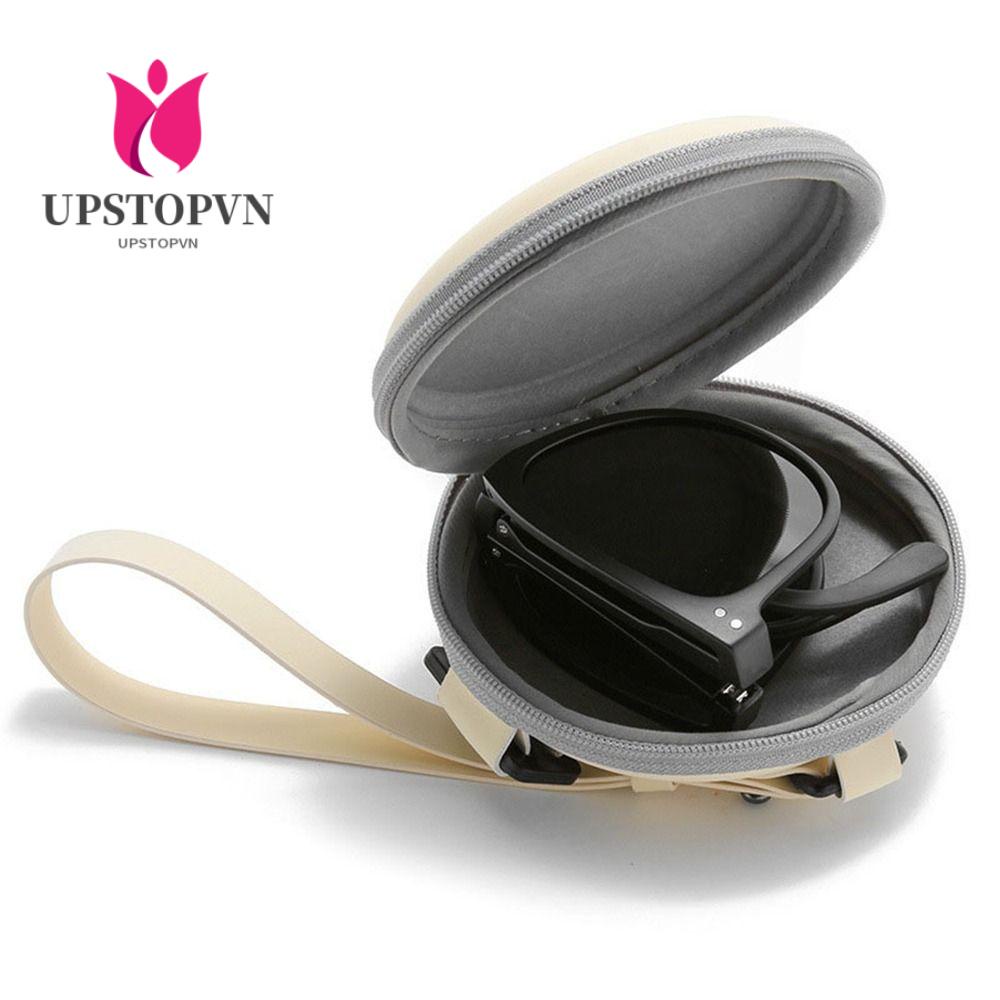 Hộp Đựng Mắt Kính Hình Tròn Có Khóa Kéo Có Thể Gấp Lại Phong Cách Retro Thời Trang