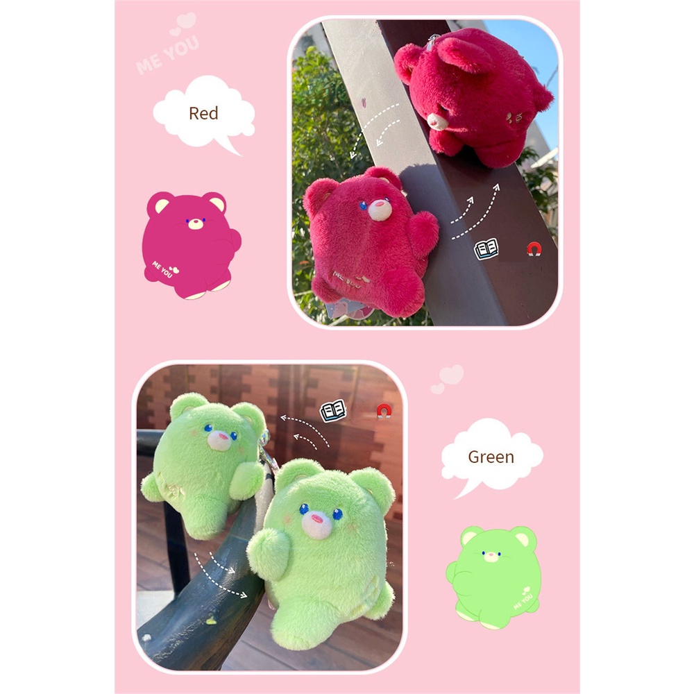 Nhãn dán móc khóa hình gấu nam châm Mặt dây chuyền sáng tạo Búp bê sang trọng Quà tặng mặt dây chuyền nhỏ