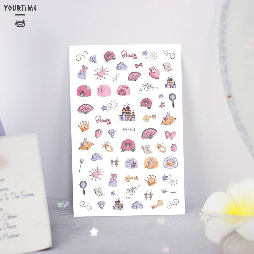 Bộ 12 Miếng Dán Trang Trí Móng Tay DIY Họa Tiết Hoạt Hình Dễ Sử Dụng