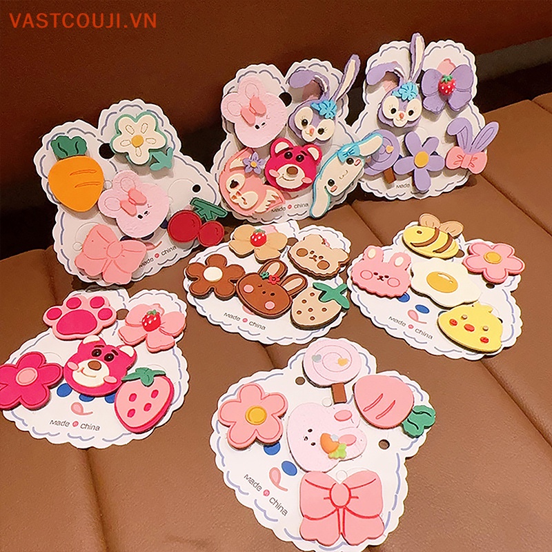 Bộ 5 Kẹp Tóc Họa Tiết Hoạt Hình Phong Cách Hàn Quốc Xinh Xắn Cho Bé Gái