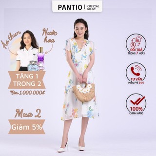 [Chính hãng] FDP32271 - Đầm dạo phố hoạ tiết xanh - PANTIO