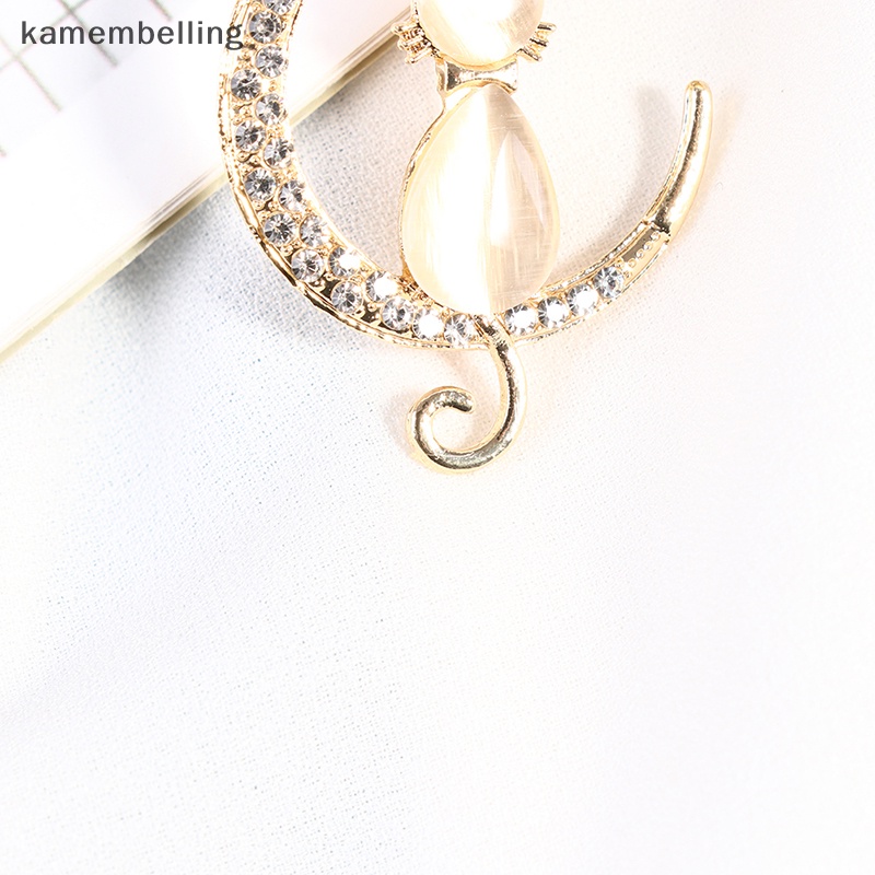 Trâm Cài Áo Hình Mèo Đính Đá Opal Kiểu Baroque Thanh Lịch Cho Nữ