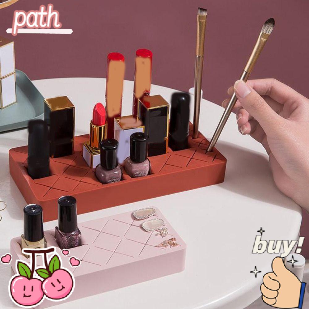 Giá Đỡ Son Môi / Cọ Trang Điểm 8 / 18 Ngăn Bằng Silicon Tiện Dụng