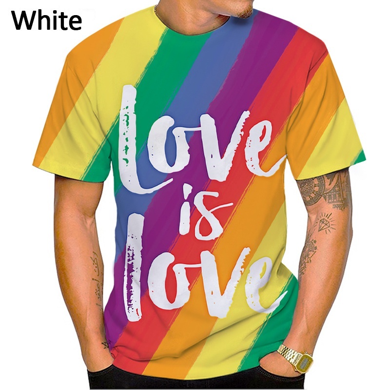 Áo Thun Tay Ngắn Cổ Tròn In Hình Cờ LGBT 3D Thời Trang Mùa Hè 2023 Size S-3XL