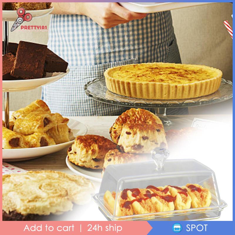 Khay Đựng Bơ / Phô Mai Trong Suốt Kèm Giá Đỡ Tiện Dụng Prettyia1