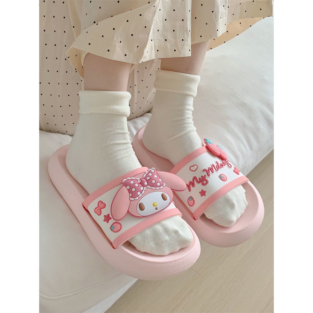 Xăng đan Hai Cách Mang Đục Lỗ Thoáng Khí Hoạt Hình Xinh Xắn Dành Cho Nữ Size 36-41