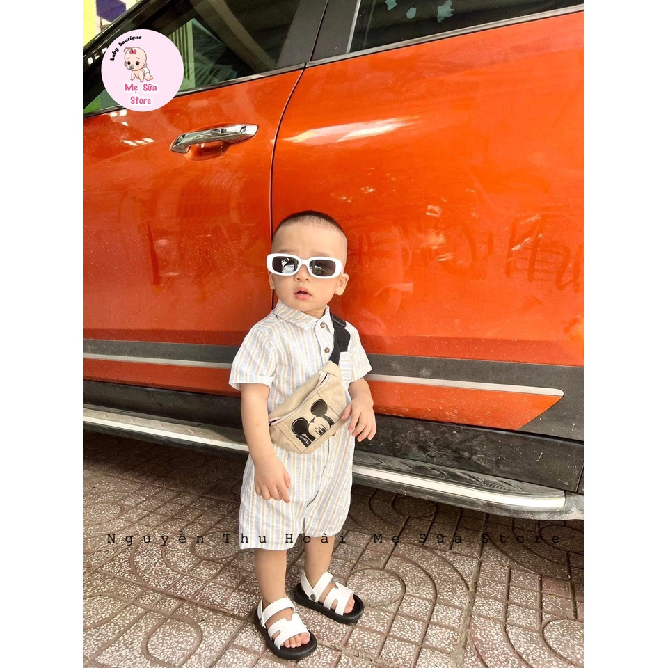 Romper đùi sơ mi cho bé trai, bộ body đùi bé trai 3-24M