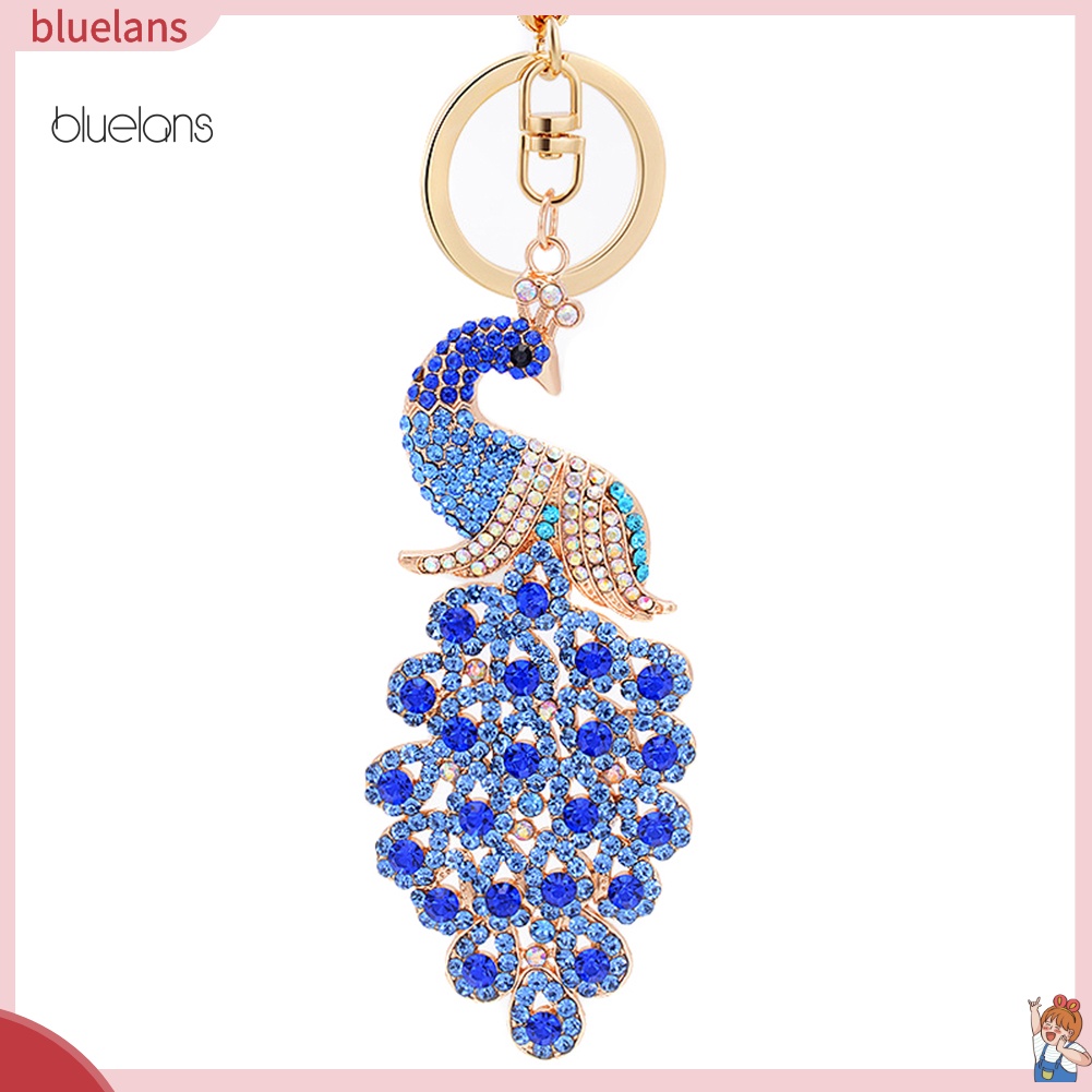 Móc Khóa Hình Con Công Đính Đá Lấp Lánh Dễ Thương