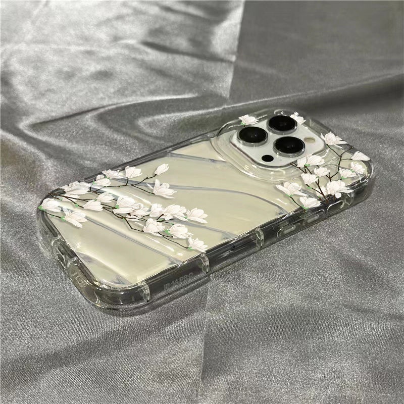 Ốp Điện Thoại Mềm Trong Suốt Họa Tiết Hoa Anh Đào Dễ Thương Cho iPhone14promax 1312 / 11 7 / 8plus xr