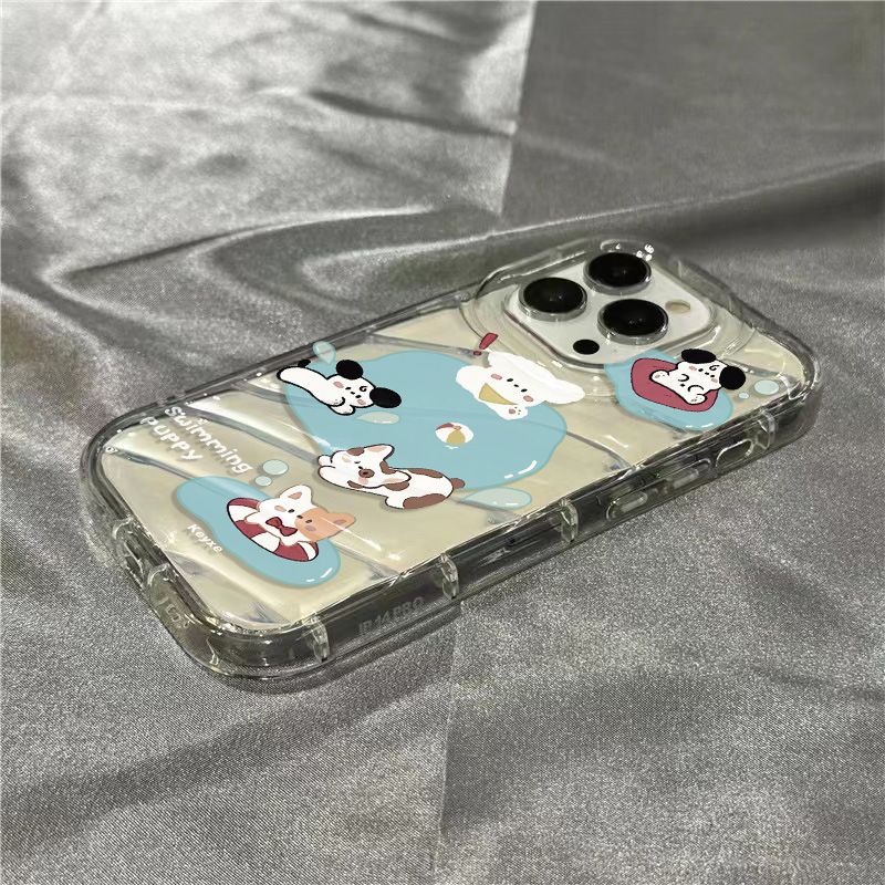 Ốp Điện Thoại Dẻo Trong Suốt Họa Tiết Chú Chó &amp; Chữ Play Dễ Thương Cho iPhone14promax 1312 / 11 7 / 8plus xr / sins YMSQ