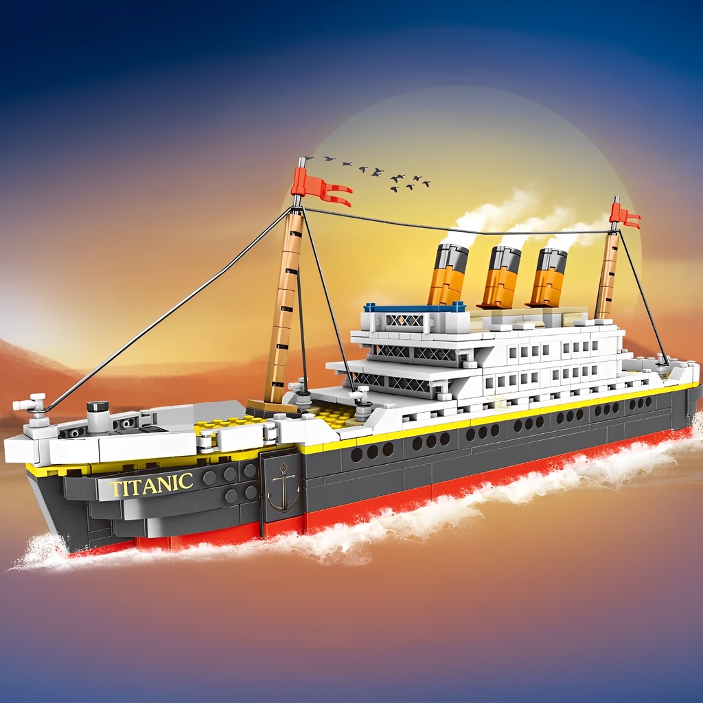 1860 PCS TITANIC CRUISE SHIP MODEL BOAT DIY BUILDING DIAMOND BLOCKS KIT CHILDREN KIDS TOYS