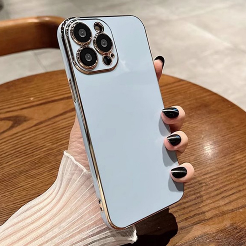 Ốp Điện Thoại TPU Mềm Khung Mạ Màu Trơn Sang Trọng Chống Dấu Vân Tay Chống Rơi Cho IPhone 11 Pro Max XR XS Max 7 8 Plus SE