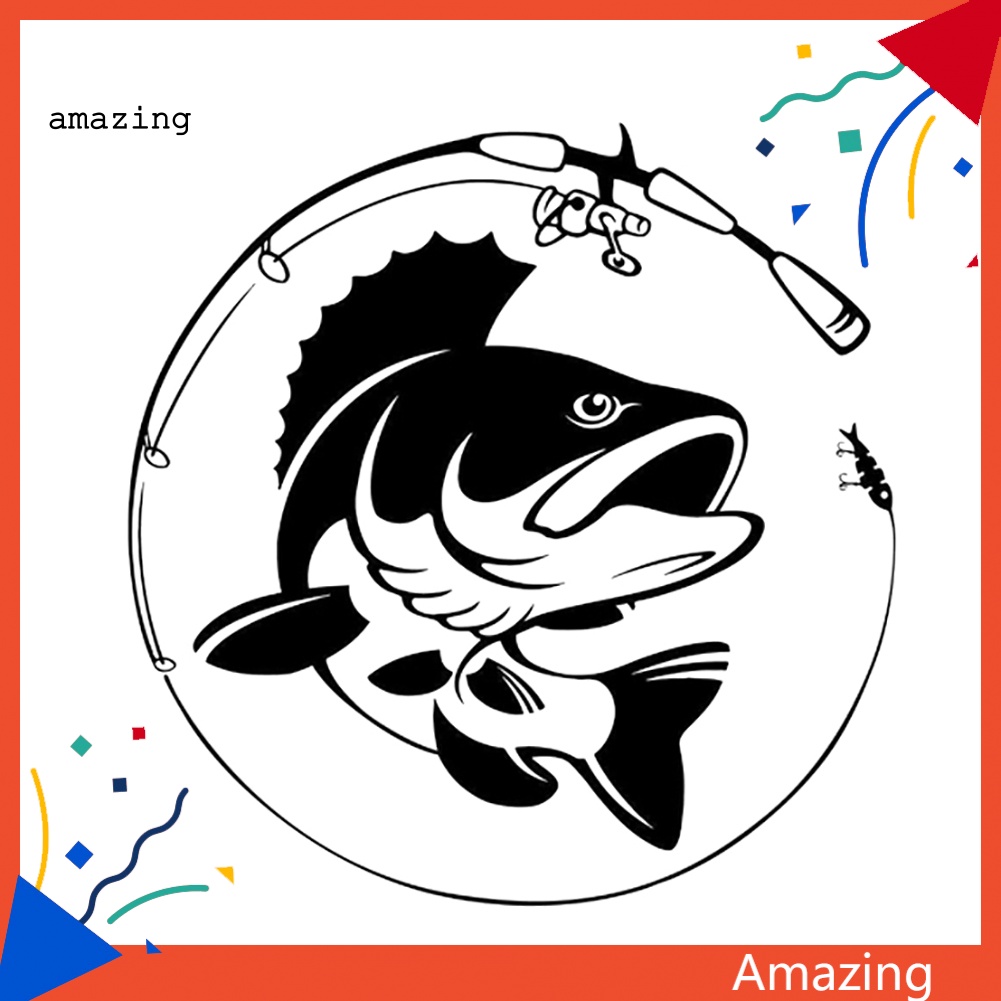 Miếng Dán Phản Quang Họa Tiết Cần Câu Cá Vui Nhộn Trang Trí Cửa Sổ Xe Hơi