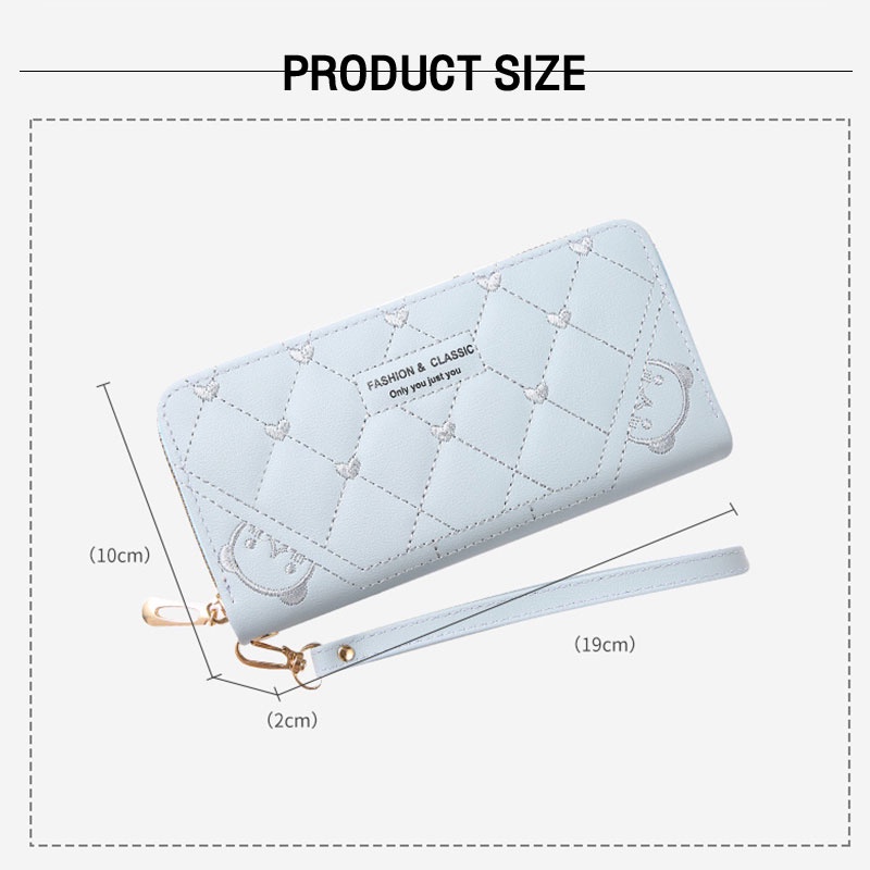 Ví dài CHERLKOLRS có khóa kéo thời trang đơn giản