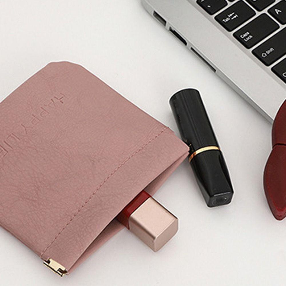 DYRUIDOJ Túi Đựng Tiền Xu Tự Đóng In Chữ Mini Bằng Da PU Cho Nữ