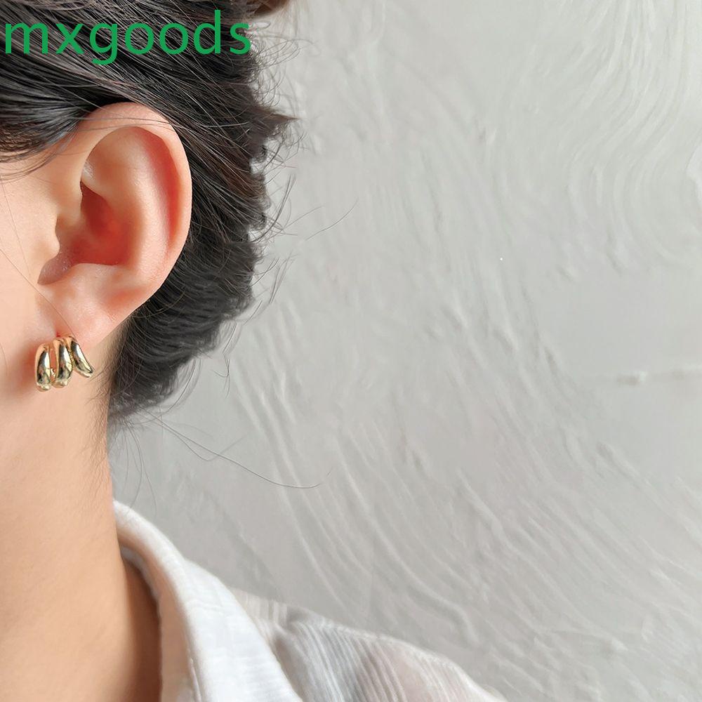 MXGOODS Bông Tai Hình Tròn Thời Trang Mùa Hè Tinh Tế Cho Nữ