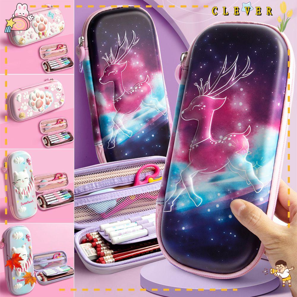 CLEVER Túi Đựng Bút EVA Chống Thấm Nước Họa Tiết Dễ Thương