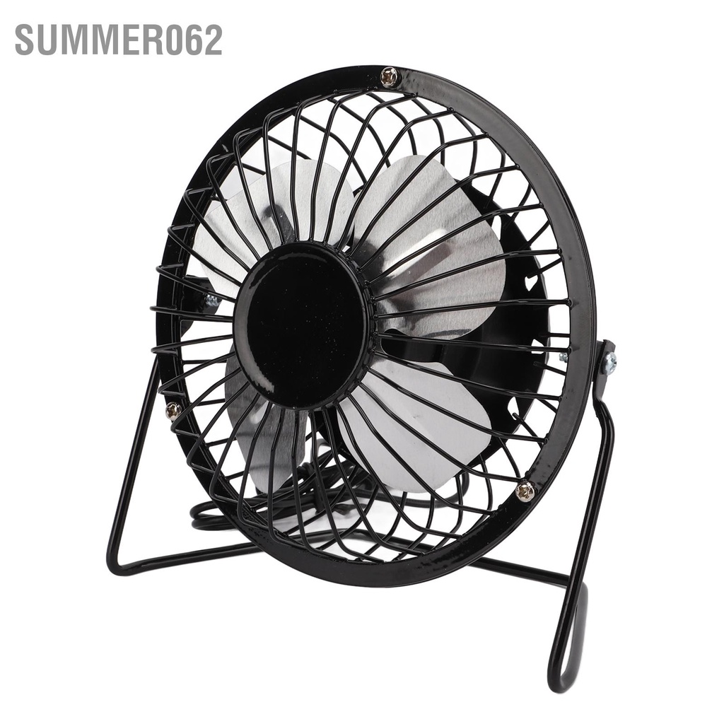 Summer062 Bảng điều khiển năng lượng mặt trời mini 5W chạy bằng USB Quạt sắt làm mát ngân hàng điện cho văn phòng gia đình ngoài