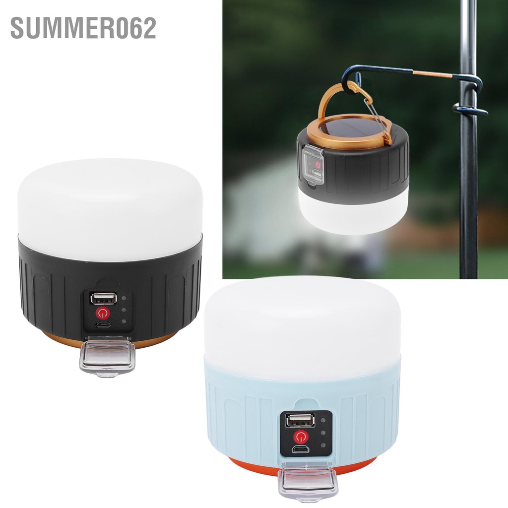 Summer062 Đèn LED Lồng Cắm Trại Đa Năng Chạy Bằng Lượng Mặt Trời Lều Ngoài Cho Chợ Đêm Gian Hàng Khẩn Cấp